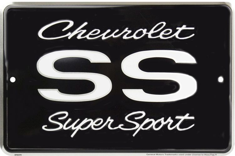 Signs 4 Fun Decorative Parking Sign | Chevy Super Sport | 8 x 12 | Embossed Aluminum Sign | Made in the USA | SPSACS