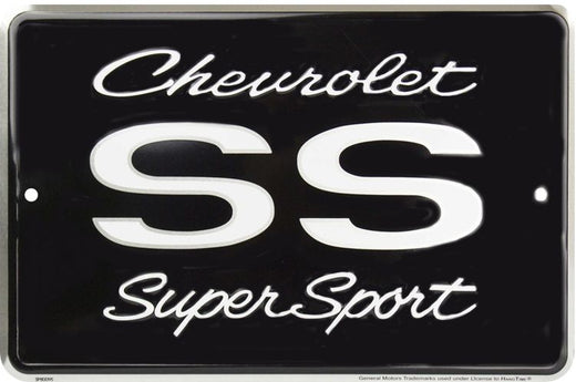 Signs 4 Fun Decorative Parking Sign | Chevy Super Sport | 8 x 12 | Embossed Aluminum Sign | Made in the USA | SPSACS