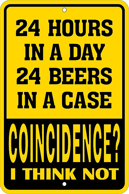 Signs 4 Fun Decorative Parking Sign | Hours 24 Beers | 8 x 12 | Embossed Aluminum Sign | Made in the USA | SPSBR