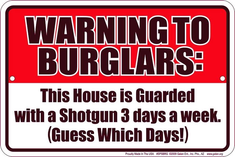 Signs 4 Fun Decorative Parking Sign | Warning Burglars | 8 x 12 | Embossed Aluminum Sign | Made in the USA | SPSBRG