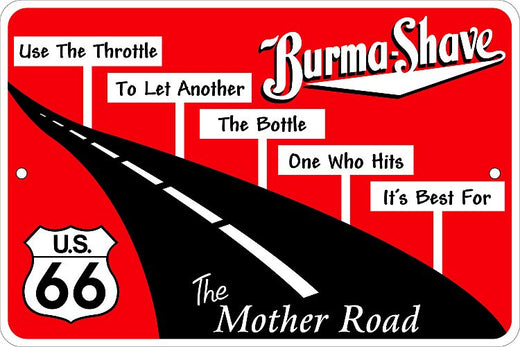 Signs 4 Fun Decorative Parking Sign | 66 Burma Shave | 8” x 12” | Embossed Aluminum Sign | Made in the USA | SPSBS