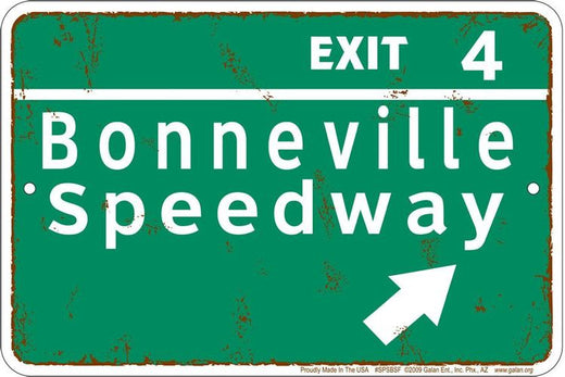 Signs 4 Fun Decorative Parking Sign | Bonneville Speedway | 8 x 12 | Embossed Aluminum Sign | Made in the USA | SPSBSF