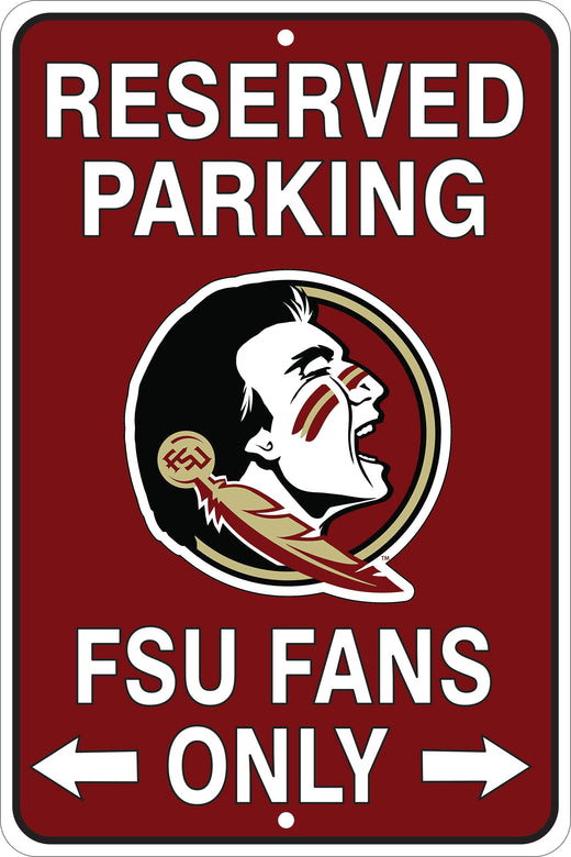 Signs 4 Fun Decorative Parking Sign | Florida State Fans | 8 x 12 | Embossed Aluminum Sign | Made in the USA | SPSCFLS