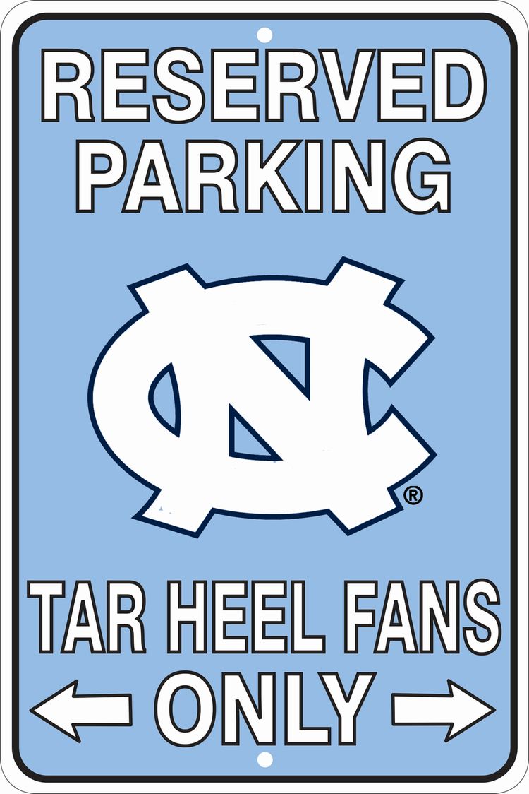 Signs 4 Fun Decorative Parking Sign | Tar Heels Fans Only | 8 x 12 | Embossed Aluminum Sign | Made in the USA | SPSCTH