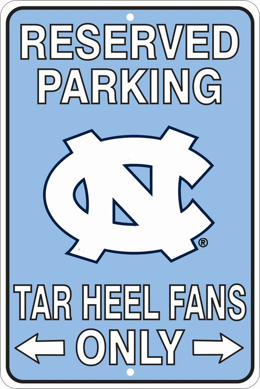 Signs 4 Fun Decorative Parking Sign | Tar Heels Fans Only | 8 x 12 | Embossed Aluminum Sign | Made in the USA | SPSCTH