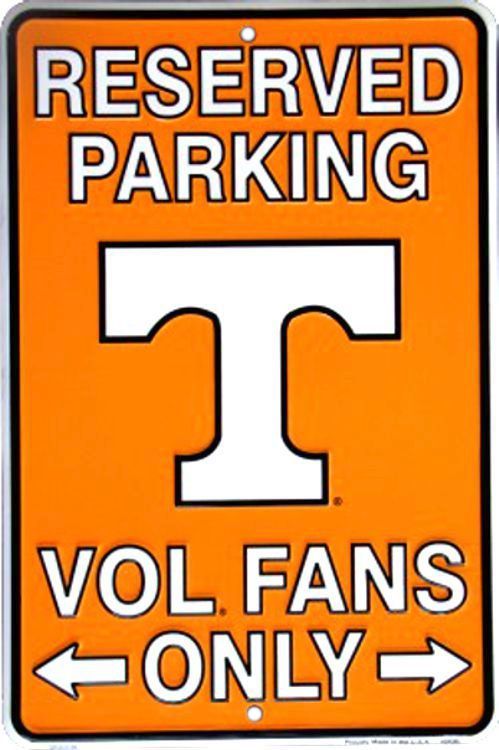Signs 4 Fun Decorative Parking Sign | TN Univ. Volunteers | 8” x 12” | Embossed Aluminum Sign | Made in the USA | SPSCTV