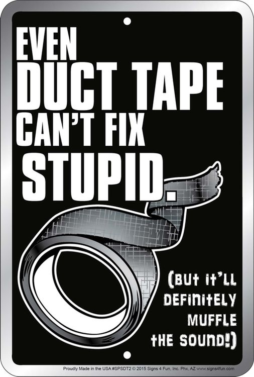 Signs 4 Fun Decorative Parking Sign | Duct Tape | 8” x 12” | Embossed Aluminum Sign | Made in the USA | SPSDT2