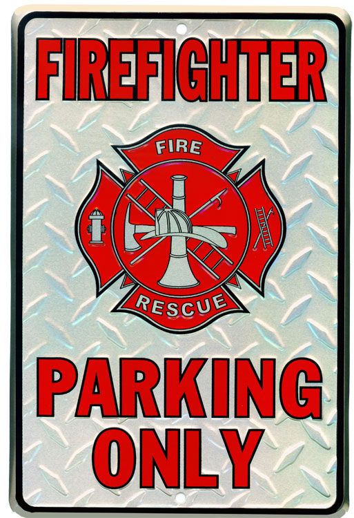Signs 4 Fun Decorative Parking Sign | Firefighter | 8 x 12 | Embossed Aluminum Sign | Made in the USA | SPSFMD