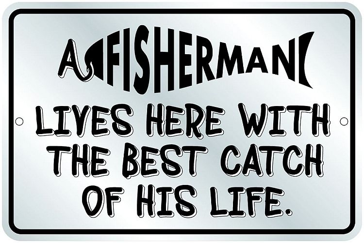 Signs 4 Fun Decorative Parking Sign | Best Catch H | 8 x 12 | Embossed Aluminum Sign | Made in the USA | SPSFS2