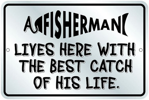 Signs 4 Fun Decorative Parking Sign | Best Catch H | 8 x 12 | Embossed Aluminum Sign | Made in the USA | SPSFS2