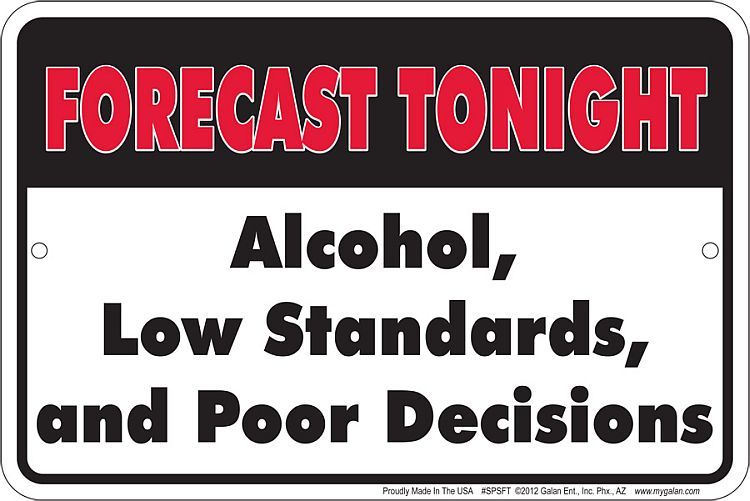 Signs 4 Fun Decorative Parking Sign | Tonights Forecast | 8 x 12 | Embossed Aluminum Sign | Made in the USA | SPSFT