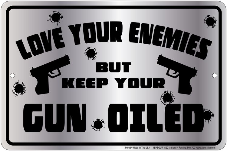 Signs 4 Fun Decorative Parking Sign | Gun Oiled | 8 x 12 | Embossed Aluminum Sign | Made in the USA | SPSGUR
