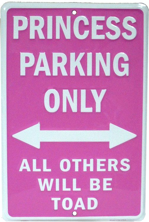 Signs 4 Fun Decorative Parking Sign | Princess | 8” x 12” | Embossed Aluminum Sign | Made in the USA | SPSIPD