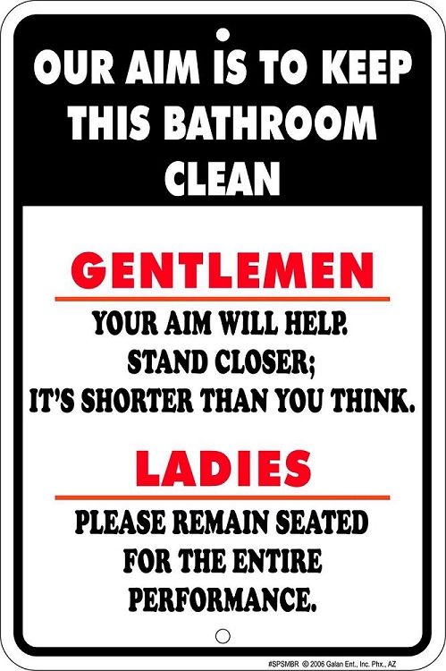 Signs 4 Fun Decorative Parking Sign | Gentlemen Aim | 8 x 12 | Embossed Aluminum Sign | Made in the USA | SPSMBR