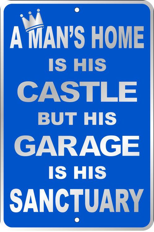 Signs 4 Fun Decorative Parking Sign | Man's Castle | 8 x 12 | Embossed Aluminum Sign | Made in the USA | SPSMC