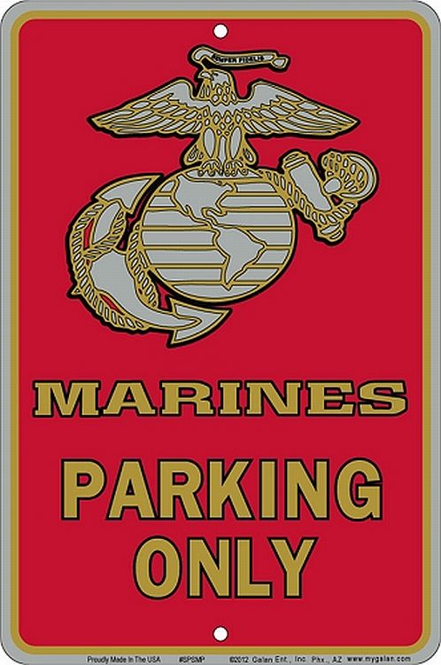 Signs 4 Fun Decorative Parking Sign | Marine | 8” x 12” | Embossed Aluminum Sign | Made in the USA | SPSMP