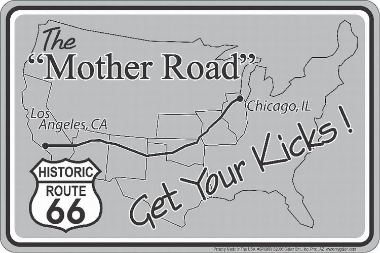 Signs 4 Fun Decorative Parking Sign | 66 Mother Road | 8 x 12 | Embossed Aluminum Sign | Made in the USA | SPSMR