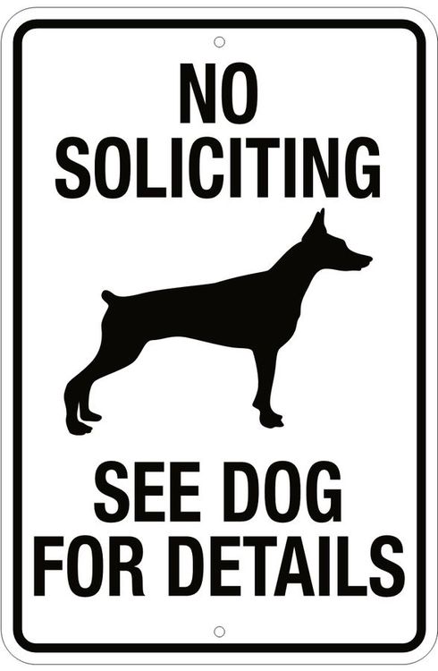 Signs 4 Fun Decorative Parking Sign | No Soliciting See Dog | 8 x 12 | Embossed Aluminum Sign | Made in the USA | SPSNTD