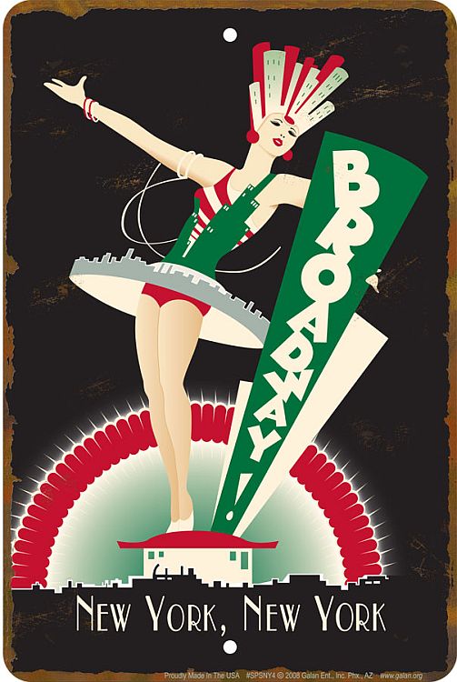 Signs 4 Fun Decorative Parking Sign | NY Deco Broadway | 8” x 12”