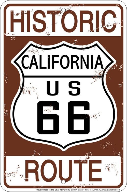 Signs 4 Fun Decorative Parking Sign | 66 Historic California | 8 x 12 | Embossed Aluminum Sign | Made in the USA | SPSR6HC
