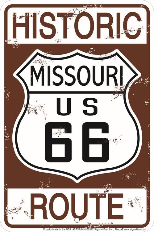Signs 4 Fun Decorative Parking Sign | 66 Historic Missouri | 8” x 12” | Embossed Aluminum Sign | Made in the USA | SPSR6HM