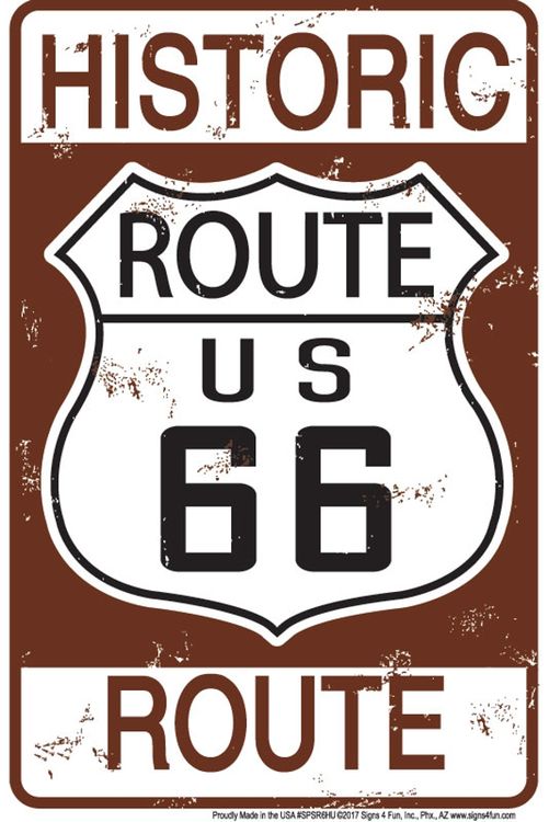 Signs 4 Fun Decorative Parking Sign | 66 Historic US| 8 x 12 | Embossed Aluminum Sign | Made in the USA | SPSR6HU