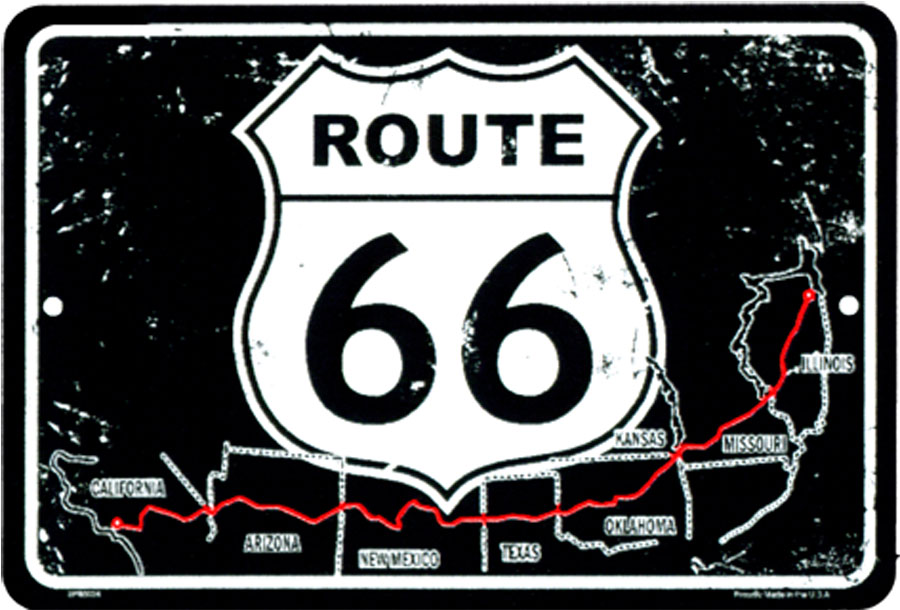 Signs 4 Fun Decorative Parking Sign | 66 Map & Shield H | 8 x 12 | Embossed Aluminum Sign | Made in the USA | SPSR6M