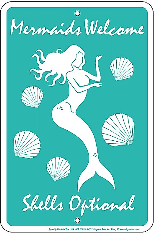 Signs 4 Fun SPSSU16 Mermaids Welcome Small Parking Sign
