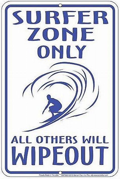 Signs 4 Fun SPSSZ Surfer Zone Only, Small Parking Sign