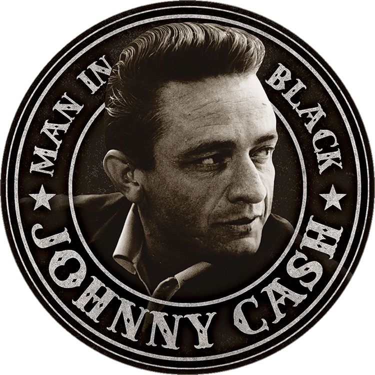 Desperate Enterprises Johnny Cash - Man in Black Fully Embossed Steel Sign - Nostalgic Vintage Metal Wall Décor - Made in USA