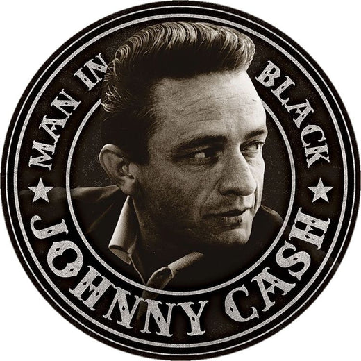 Desperate Enterprises Johnny Cash - Man in Black Fully Embossed Steel Sign - Nostalgic Vintage Metal Wall Décor - Made in USA