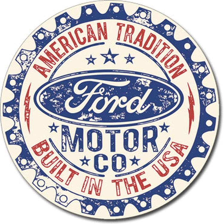 Desperate Enterprises Built in USA - Ford Aluminum Sign - Nostalgic Vintage Metal Wall Decor - Made in USA