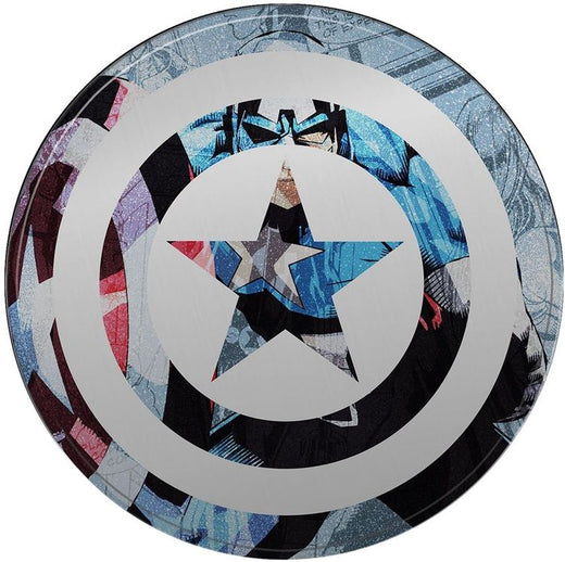 Desperate Enterprises Captain America Aluminum Sign with Embossed Edge - Nostalgic Vintage Metal Wall D cor - Made in USA