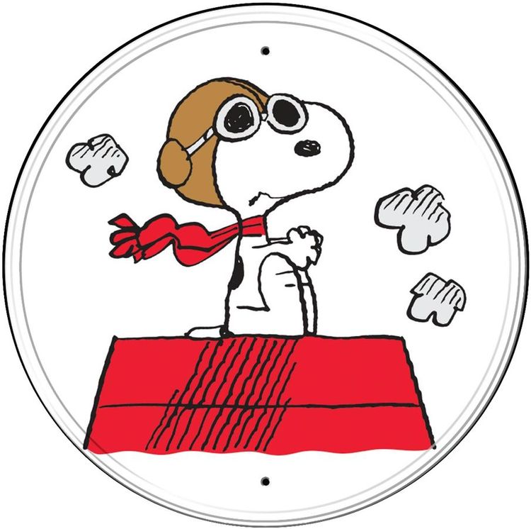 Desperate Enterprises Snoopy Baron Fully Embossed Steel Sign - Nostalgic Vintage Metal Wall Décor - Made in USA