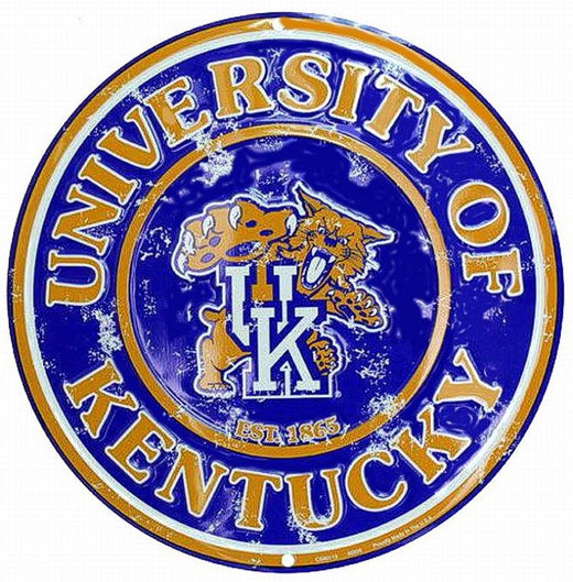 Signs 4 Fun Round Sign | SR60113 KY Univ | 12 Diameter | Embossed Aluminum Sign | Made in the USA