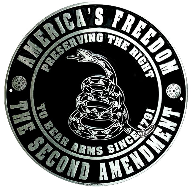 Signs 4 Fun Round Sign | 2nd Amendment Sign | 12 Diameter | Embossed Aluminum Sign | Made in the USA
