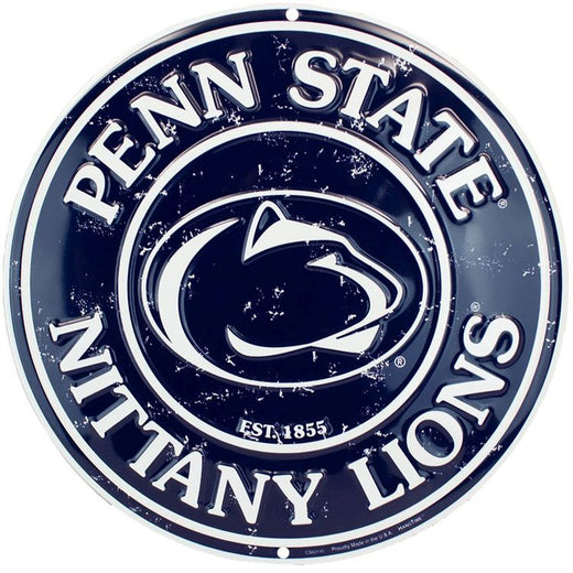 Signs 4 Fun Nittany Lions 12' Round Sign | Embossed Aluminum | Made in USA