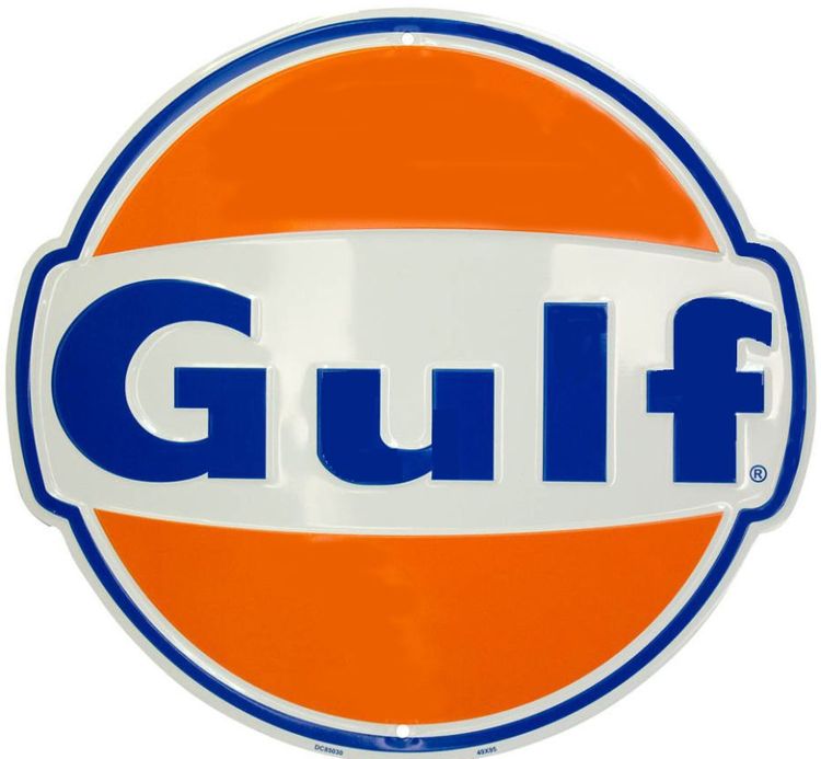 Signs 4 Fun SR85030 Gulf Oil Die Cut Round Sign