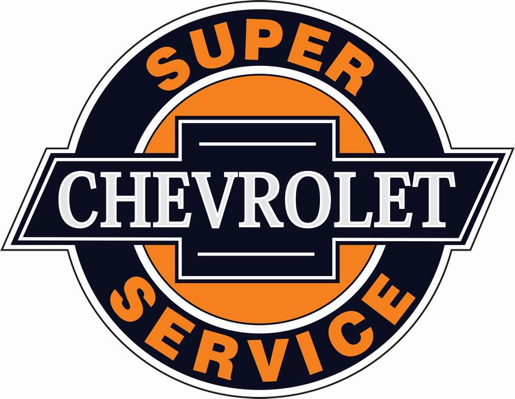 Signs 4 Fun Round Sign | Chevrolet Super Service Sign | 12” Diameter | Embossed Aluminum Sign | Made in The USA