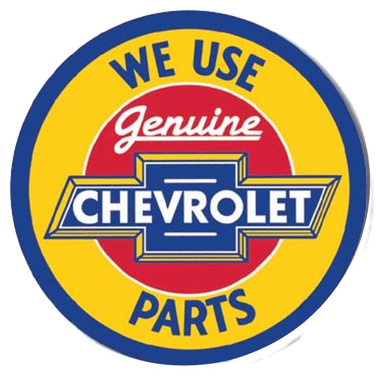 Signs 4 Fun Round Sign | Chevy We Use Parts | 12” Diameter | Embossed Aluminum Sign | Made in The USA