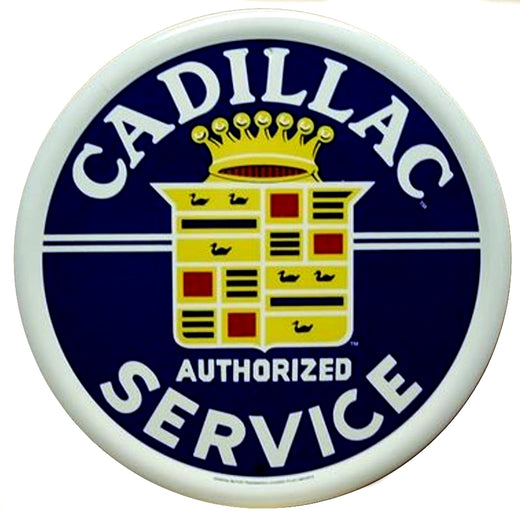 Signs 4 Fun SRACAD Cadillac Service Round Sign, Blue