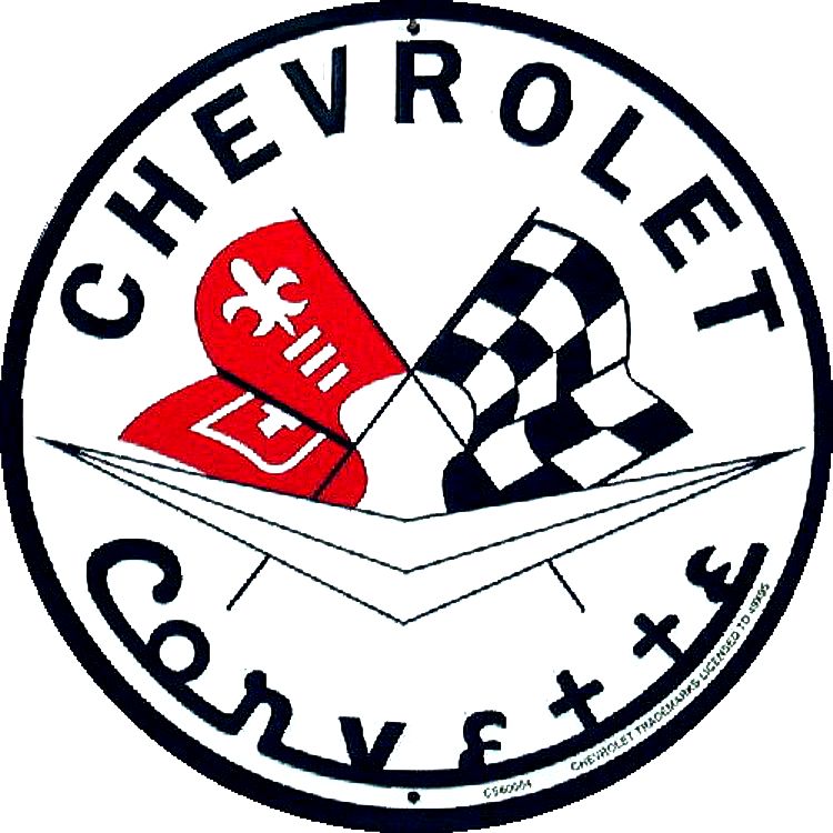 Signs 4 Fun Round Sign | Chevy Corvette Sign | 12” Diameter | Embossed Aluminum Sign | Made in The USA
