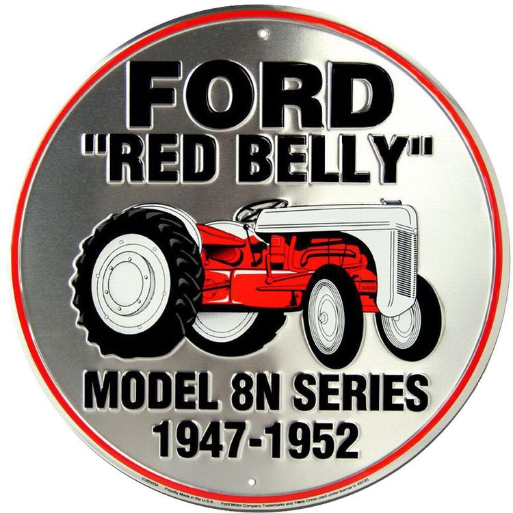 Signs 4 Fun Round Sign | Ford Red Belly Sign | 12” Diameter | Embossed Aluminum Sign | Made in the USA