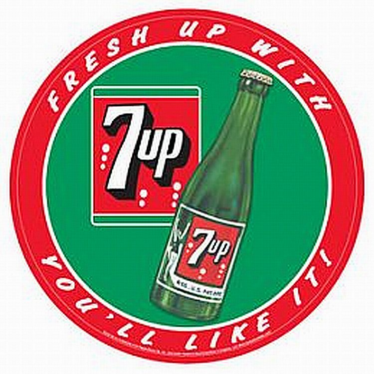 Signs 4 Fun Round Sign | 7 Up You ll Like It Sign | 12 Diameter | Embossed Aluminum Sign | Made in the USA