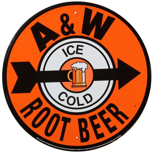 Signs 4 Fun Round Sign | A&W Root Beer Sign | 12” Diameter | Aluminum Sign | Made in the USA