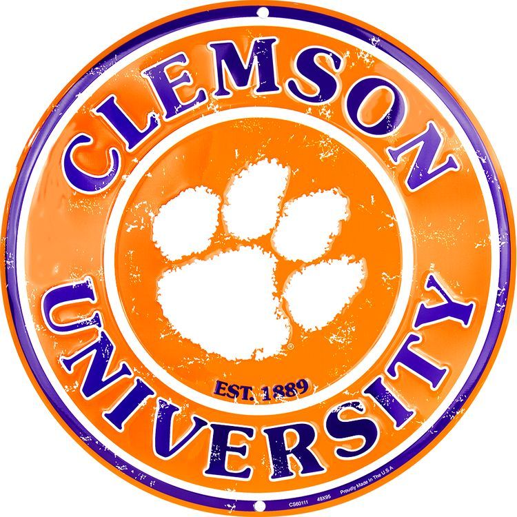 Hangtime - Clemson University - Clemson Tigers Nostalgia 12x12 Circle Sign