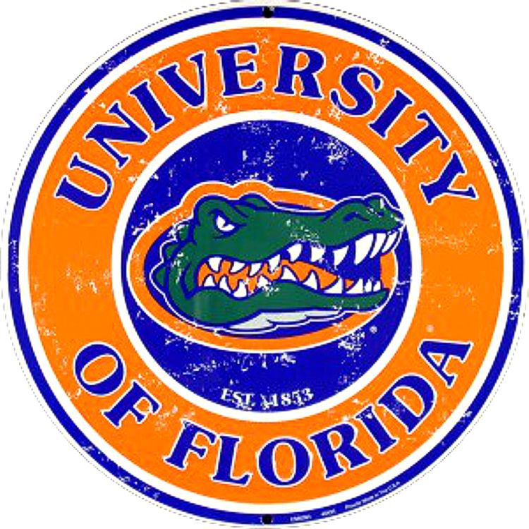 Signs 4 Fun Round Sign | Florida Gators Sign | 12 Diameter | Embossed Aluminum Sign | Made in the USA