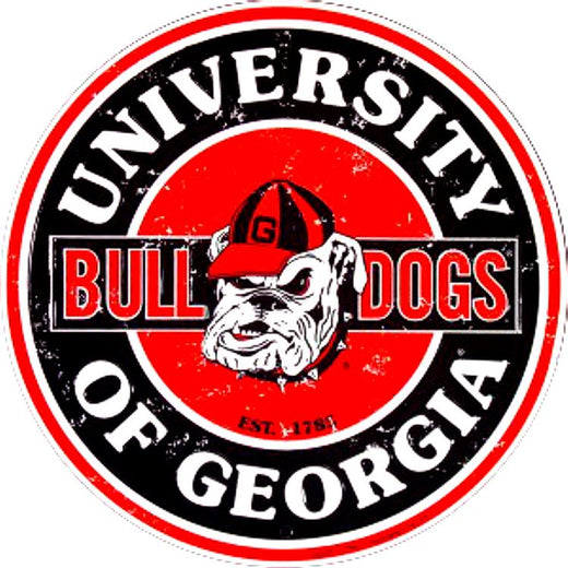 Signs 4 Fun Round Sign | SRCGB University of Georgia Bulldogs | 12 Diameter | Embossed Aluminum Sign | Made in the USA