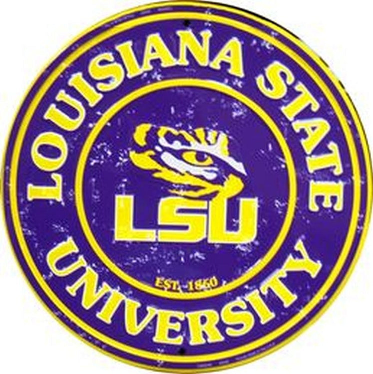 Signs 4 Fun SRCLSU Louisiana State Univ. Tiger Round Sign