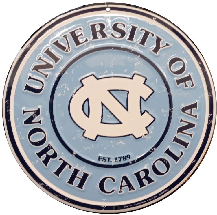 Signs 4 Fun SRCNC NC Tar Heels Round Sign, Blue